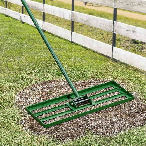 VEVOR Lawn Leveling Rake, 30"x10" Level Lawn Tool, Heavy-Duty Lawn Leveler with 78" Steel Extended Handle, Yard Leveling Rake Suit for Garden, Golf Lawn, Farm - size: 30x10in
