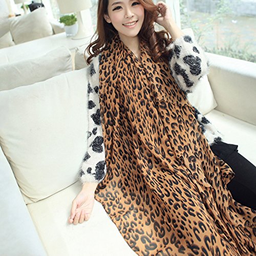 Tapp Collections™ Fashionable Soft Chiffon Scarf - color: Leopard / Black / Brown