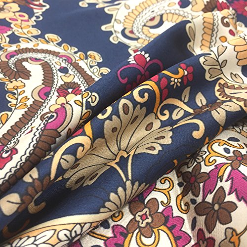 YOUR SMILE Silk Like Scarf Women's Fashion Pattern Large Square Satin Headscarf Headdress - color: 116