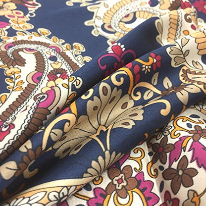 YOUR SMILE Silk Like Scarf Women's Fashion Pattern Large Square Satin Headscarf Headdress - color: 116
