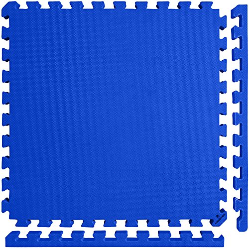 Meister X-Thick 1.5" Interlocking EVA Foam Mats - BL - 16 Tiles (64 Sqft) | Extra-thick 2X cushioning w/ anti-slip grip. 2' x 2' puzzle mats for wrestling, MMA, gymnastics, home gyms and play areas - color: Blue, size: 16 Tiles (64 Sqft)