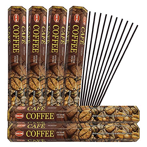 Coffee Incense Sticks and Incense Stick Holder Bundle Insence Insense Hem Incense Sticks - color: Coffee