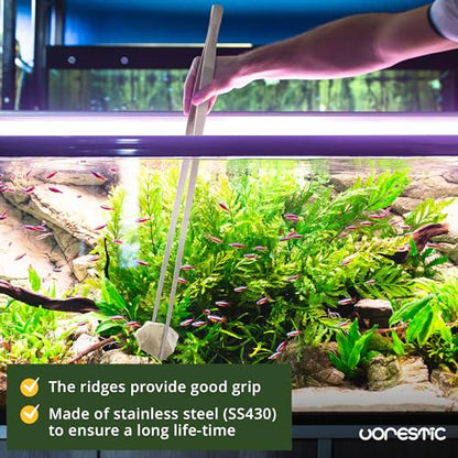 VORESTIC Straight Aquarium Tweezers 23.6 Inch, Stainless Steel Long Tweezers for Fish Tank Planting, Aquascaping, Aquarium Plant Care, Terrarium Tool and Long Fish Tank Planting Tongs