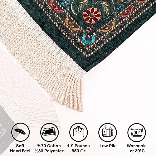 Islam Green Praying Mat, Travel Prayer Rug, Ramadan Gifts - color: Green
