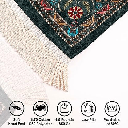 Islam Green Praying Mat, Travel Prayer Rug, Ramadan Gifts - color: Green