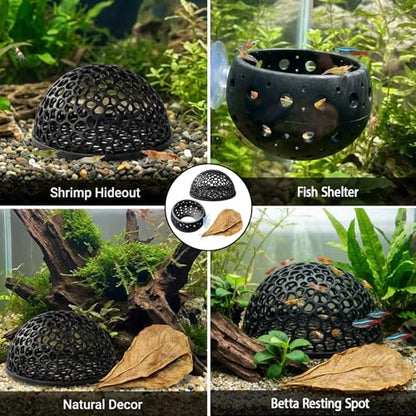 Shrimp Hides for Aquarium, 7-Piece Fish Tank Cave Set, Stress Reduction for Aquatic Pets, Aggression Isolation and Breeding Habitat, Plastic Aquarium Caves and Hideouts