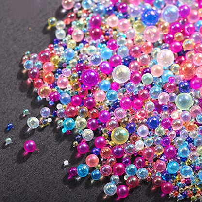 3D Colorful Nail Caviar Beads Nail Art Micro Bubble Pixie Beads 50G - color: 50G Colorful Bubble Beads