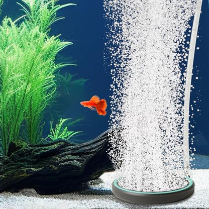 3.2" Aquarium Air Stone, Quiet Nano Bubbles Kit | Nano bubbles max oxygen, quiet for betta/shrimp. Durable ceramic+ABS, anti-clog. Full kit with valve. Fits 5-30gal - size: 3.2 inch