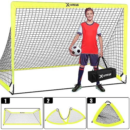 X-UMEUS Agility Ladder Speed Training Equipment Set, Kids Soccer Goals for Backyard Set of 2, 6x4 ft, Soccer Goal Training Equipment for Kids Youth