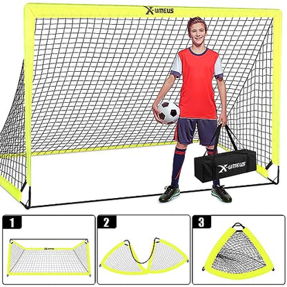 X-UMEUS Agility Ladder Speed Training Equipment Set, Kids Soccer Goals for Backyard Set of 2, 6x4 ft, Soccer Goal Training Equipment for Kids Youth