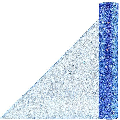 OSVINO Starry Moon Table Runner, Sequin Glitter Mesh for Wedding Party - color: Blue