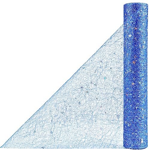 OSVINO Starry Moon Table Runner, Sequin Glitter Mesh for Wedding Party - color: Blue
