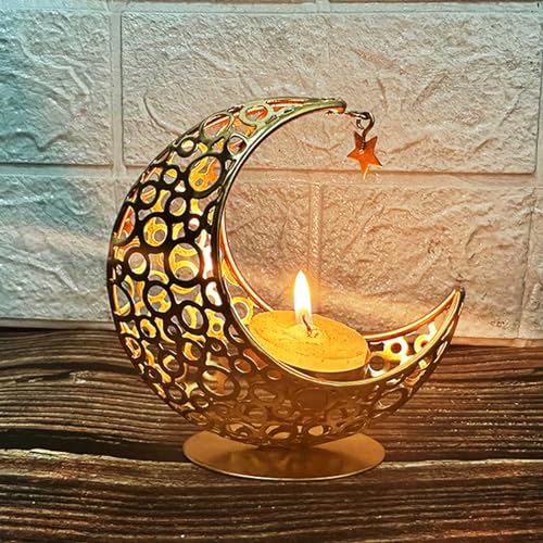 Elegant Moon Shaped Table Decor Metal Stand Soft Lighting for Couple Housewives and Interior Decor Enthusiasts Dining Table Decoration