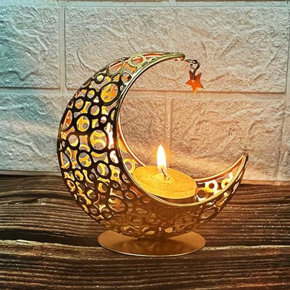 Elegant Moon Shaped Table Decor Metal Stand Soft Lighting for Couple Housewives and Interior Decor Enthusiasts Dining Table Decoration