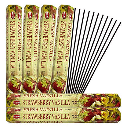 Strawberry Vanilla Incense Sticks and Incense Stick Holder Bundle Insence Insense Hem Incense Sticks - color: Strawberry Vanilla