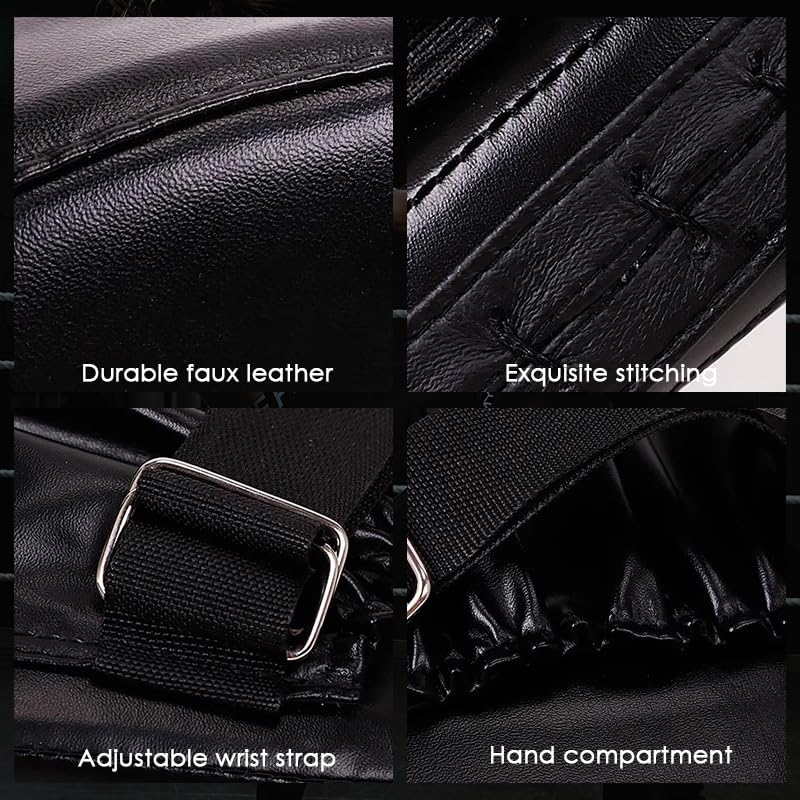 Custom Boxing Punching Mitts Personalized Training Boxing Hand Pads Customized Kickboxing Focus Pads Mitts Muay Thai - color: Black