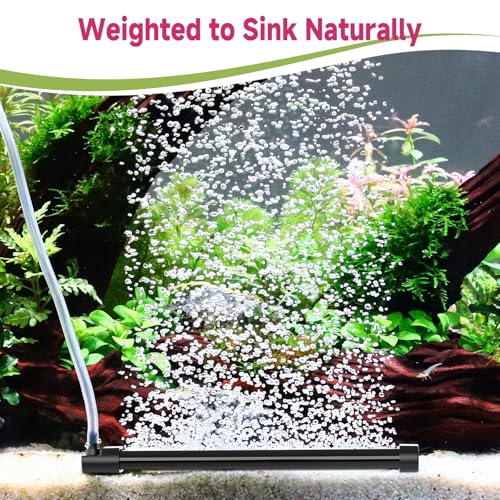hygger Aquarium Bubble Curtain Wall, Quiet Fish Tank Air Stone with Accessories, High Dissolved Aquarium Bubbler Oxygen Diffuser Decoration for Freshwater & Saltwater - size: 7.9-IN Long