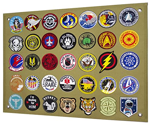 Tactical Patch Display Panel Holder Board for Military Army Combat Morale Uniform Hook and Loop Emblems, 18 Inches x 24 Inches (Small), No Patches Included - color: Brown, Small