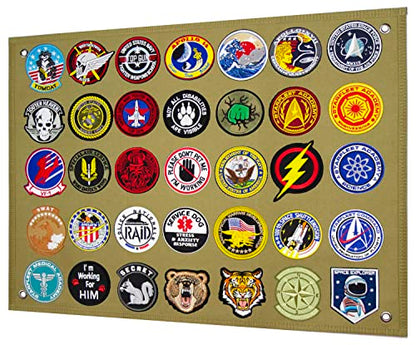 Tactical Patch Display Panel Holder Board for Military Army Combat Morale Uniform Hook and Loop Emblems, 18 Inches x 24 Inches (Small), No Patches Included - color: Brown, Small