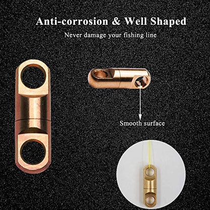 AMYSPORTS High Strength Fishing Bearing Swivels Stainless Fishing Swivel Connectors Copper Barrel Swivels for Saltwater Fishing Freshwater Fishing - size: Size4 (240lb) 10 pcs