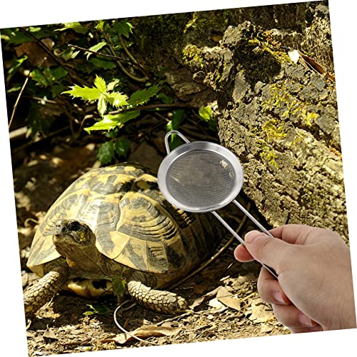 Toyvian 2pcs Feces Sifting Sand Shovel Reptile Substrate Litter Terrarium Reptile Poop Scooper Outdoor Sand Reptile Sand Scoop Reptile Scooper Poop Sifting Tools Stainless Steel Silver