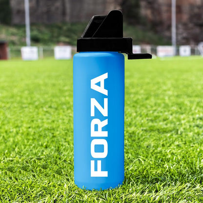FORZA Team Hygiene Water Bottles – BPA-Free Squeeze Bottles with Contactless Nozzle for Athletes, 1 Litre Capacity (Pack of 1, Blue) - color: Blue, style: Pack of 1