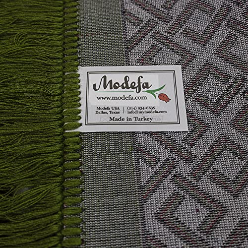 Modefa Turkish Islamic Prayer Rug - Large Gathering & Group Praying Carpet - Wide Plush Velvet Praying Mat - Multi Person Muslim Janamaz Sajada for Family - 8 Person (Green #2) - color: Green #2