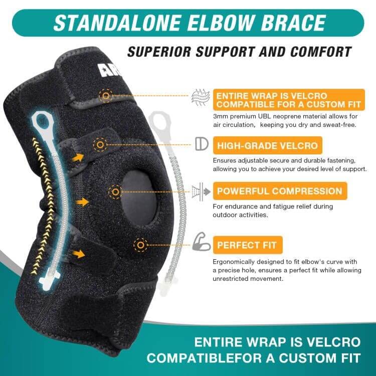 ARRIS Elbow Ice Pack Wrap for Tendonitis and Tennis Elbow, Elbow Brace Ice Wrap with Cold Compress, Arm Ice Sleeve for Tennis Elbow Relief, Golfers Elbow and Sport Injuries