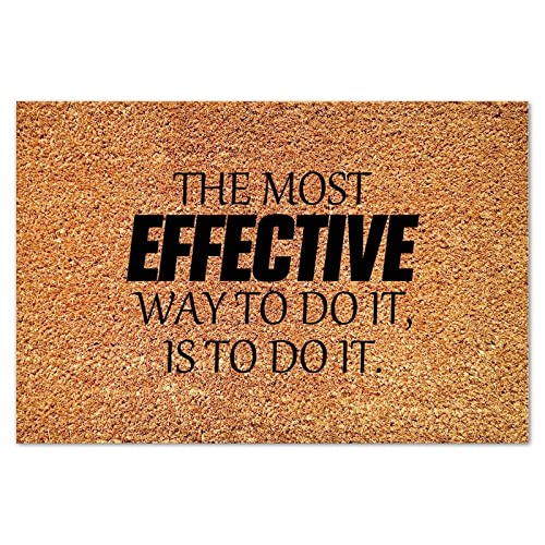 The Most Effective Way to Do It Coir Door Mat Quote Saying Doormat Funny Thick Durable Non Slip Mat for Entrance Porch Patio Apartment 16x24in - color: Style, size: 2' x 1'4" (Rectangular)