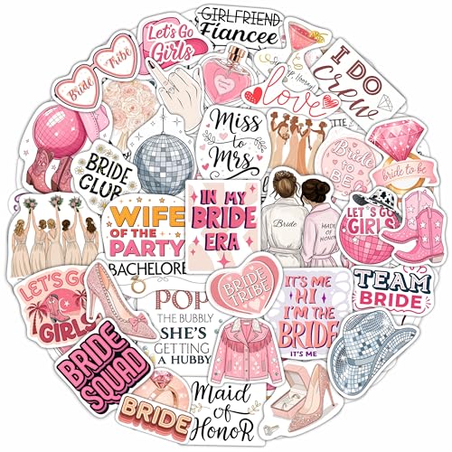 100Pcs Bachelorette Stickers for Scrapbooking, Bride Stickers for Water Bottle - Bachelorette Party Supplies - Gift for Women & Men - color: Bachelorette Stickers