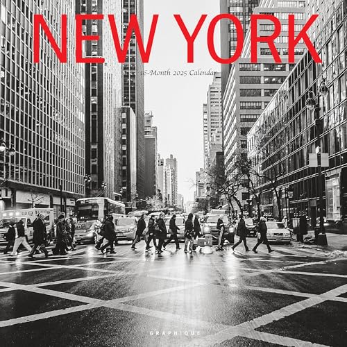 Graphique 2025 New York Wall Calendar | 12” x 12” | Thick Paper | Home & Office Organizer | Large Monthly Grid | 3 Languages & Marked Holidays | 4 Month Preview Page for 2026 - color: New York, style: NEW 2025