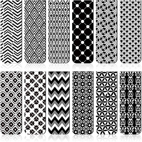 Zonon 24 Pcs Magnetic Bookmarks Bulk Clips Black White Classic Magnetic Page Markers Page Clip Bookmark Funny Bookmark Gifts for Reading Lover Party Favor Office Reading Supplies - style: Simple