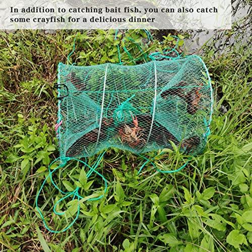 Foldable Fishing Trap for Bait Shrimp Crawfish Minnow Net Portable Accessories 11.8 x 11.8 x 15.7 (30cm x 40cm) 1/4 in Mesh Collapsible Fish Trap - color: 1PCS