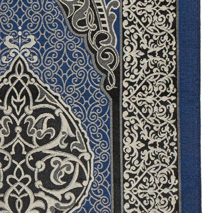 Modefa Islamic Gifts Prayer Mat | Thin Woven Praying Mat Muslim Prayer Rug | Muslim Gifts for Men Ramadan Gifts with Tesbih Prayer Beads | Ottoman Rug with Cylinder Gift Box Set (Blue) - color: Royal Blue