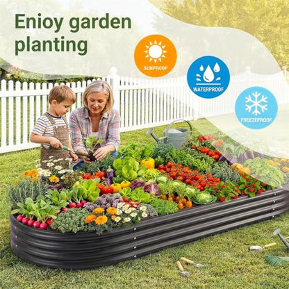 Land Guard 2 Pcs 6ft Metal Raised Garden Bed, 6 x 3 x 1 Galvanized Planter Raised Beds for Vegetables, Grey - color: 2-grey, size: 6×3×1ft(2pcs）