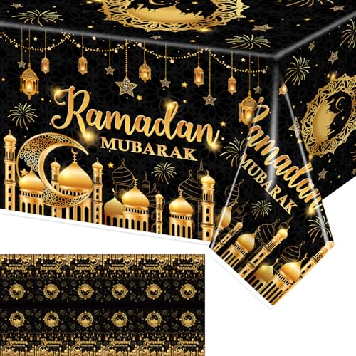tineit 3 Pieces Ramadan Table Cloth, Ramadan Mubarak Table Decorations, Ramadan Decor Table Covers, Ramadan Decorations for Home Eid Mubarak Table Cloth