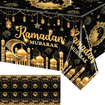 tineit 3 Pieces Ramadan Table Cloth, Ramadan Mubarak Table Decorations, Ramadan Decor Table Covers, Ramadan Decorations for Home Eid Mubarak Table Cloth
