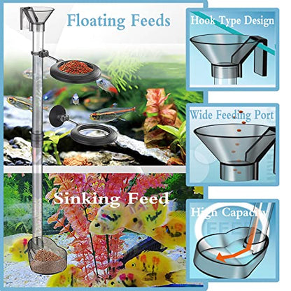 Aquarium Fish and Shrimp Feeding Dish Set, Fish Shrimp Feeder Tube Kit, Perfect for Your Aquatic Pets, with Feeding Ring and Cleaning Brush - color: 2