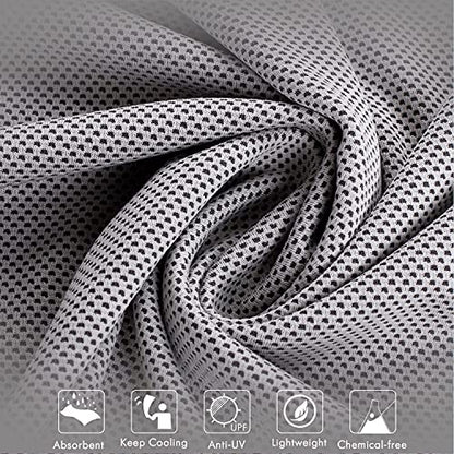 2 Packs Cooling Towel (40"x 12"), Microfiber Cool Towel, Soft Breathable Chilly Towel Stay Cool for Yoga, Sport, Gym, Camping, Fitness, Running & More Activities, Grey