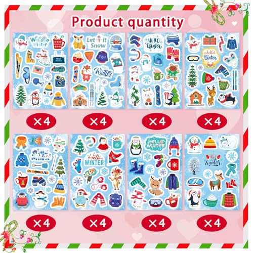 564 PCS Winter Stickers for Kids, Christmas Themed Holiday Stickers - style: Winter