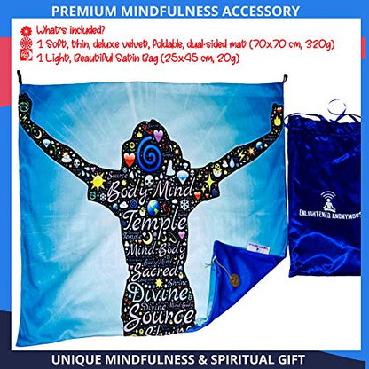 Woman Wall Decor-Premium velvet Meditation Mat|Wall art Tapestry Wall Hanging |Convertible meditation cushion cover|Unique Meditation Gift for Men, Women|Dual Printed,travel Yoga mat 70x70cm|Satin Bag