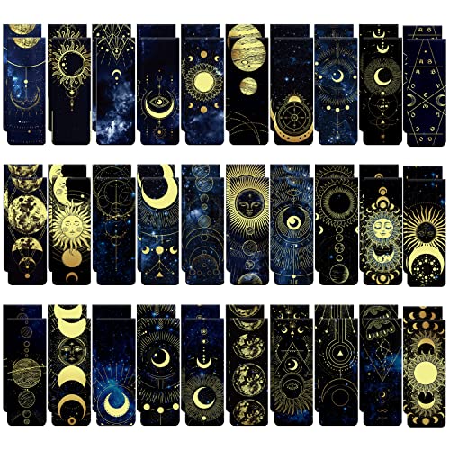 60 Pieces Space Magnetic Bookmarks Galaxy Cool Bookmarks for Book Lovers Sky Moon Starry Page Clip Book Markers Bulk for Boys Men Women Kids Students Teachers Reading School Library Office Gift