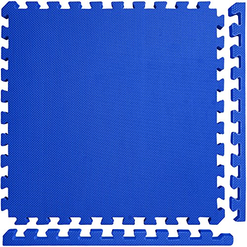 Meister X-Thick 1.5" Interlocking EVA Foam Mats - BL - 16 Tiles (64 Sqft) | Extra-thick 2X cushioning w/ anti-slip grip. 2' x 2' puzzle mats for wrestling, MMA, gymnastics, home gyms and play areas - color: Blue, size: 16 Tiles (64 Sqft)