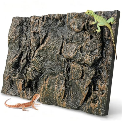 23.6x17.7in Rock Terrarium Background,3D Reptile Tank Background Board,Amphibian Stereo Backdrop Wall,Lizard Snake Gecko Spider Turtle Fish pet silo Background Decorative Panel(Yellow) - color: yellow-23.6"* 11.8"（1pcs）