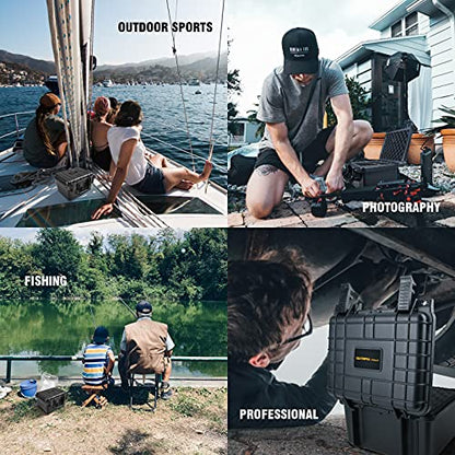 Olympia 10.47" Waterproof Hard Case with DIY Customizable Foam, Fit use of Gear, Equiment, Camera and so on