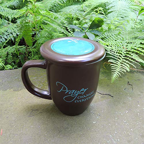 Abbey Gift Prayer Changes Everything Coaster Brown and Blue, 1 Count, Dishwasher Safe Mugs For Coffee and Tea, Includes Bible Verse, "4 x 4.38""" (52892),14 ounce (Pack of 12) - size: 14 Ounces (Pack of 12)