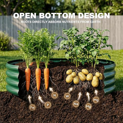 Land Guard 2 Pcs 6ft Metal Raised Garden Bed, 6 x 3 x 1 Galvanized Planter Raised Beds for Vegetables, Green - color: 3-green, size: 6×3×1ft(2pcs）
