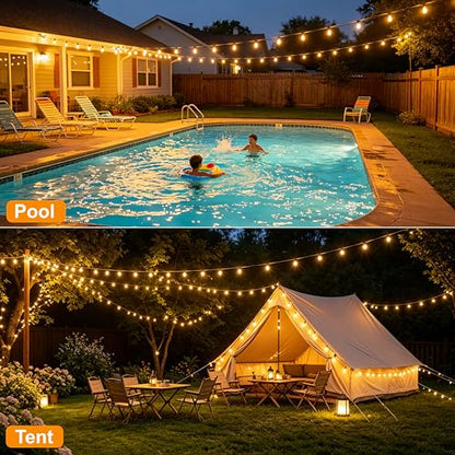 25FT Outdoor String Lights, IP45 Waterproof Patio Lights LED ST38 - size: 25FT(10 Bulbs)