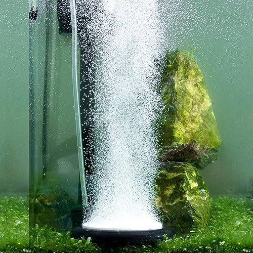 hygger Aquarium Air Stone Kit, Fish Tank Bubbler, Nano Furnace Flue Round Air Stone Disk Set for Hydroponics, Small Bubbles, Ultra-High Dissolved Oxygen Diffuser (4 Inch) - color: Black, size: 4 Inch