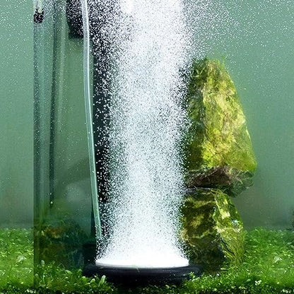 hygger Aquarium Air Stone Kit, Fish Tank Bubbler, Nano Furnace Flue Round Air Stone Disk Set for Hydroponics, Small Bubbles, Ultra-High Dissolved Oxygen Diffuser (4 Inch) - color: Black, size: 4 Inch